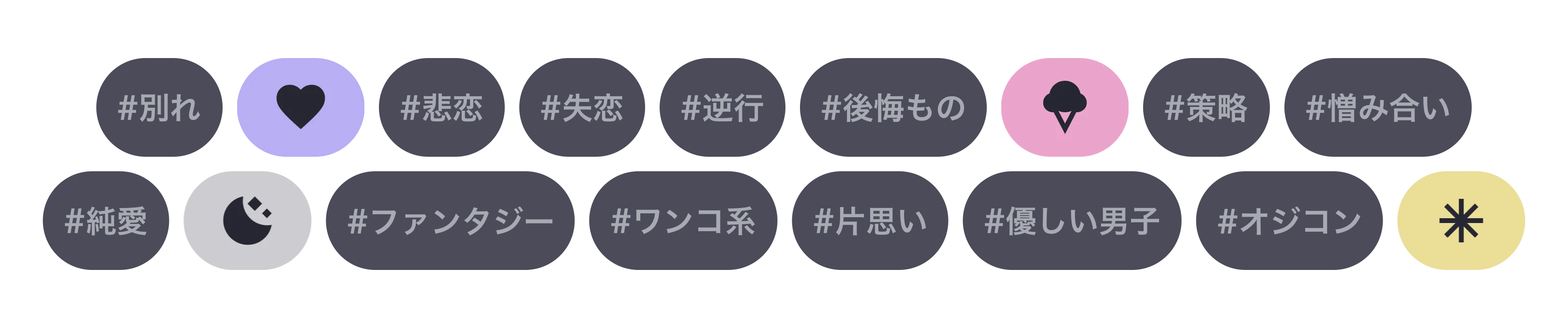ハッシュタグのコラージュ